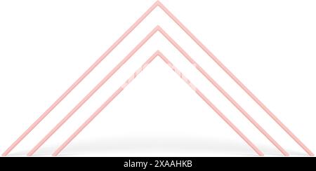 Corner arch level column geometric base foundation for expo presentation advertising realistic vector illustration. Angled archway architectural struc Stock Vector