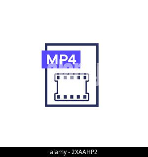 mp4 video file icon on white Stock Vector