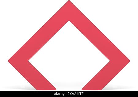 Polygonal red arch triangle corner entrance 3d element for expo presentation decorative design realistic vector illustration. Angular advertising entr Stock Vector