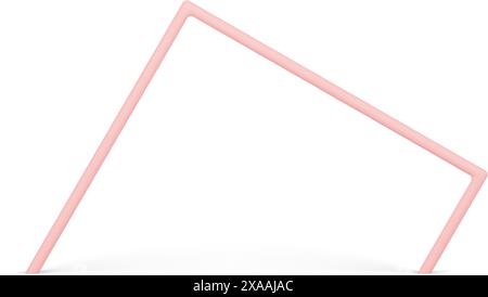 Abstract pink angled arch column geometric basic foundation for expo presentation 3d design element realistic vector illustration. Modern irregular ar Stock Vector