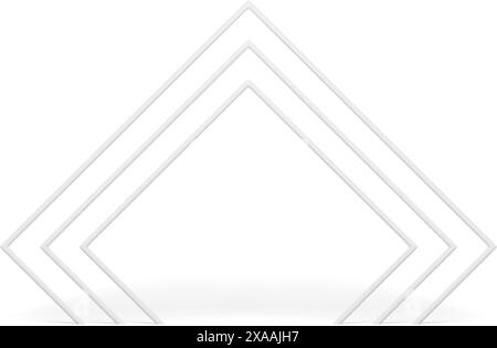 White triangle arch angular column entrance doorway decorative 3d element for presentation realistic vector illustration. Minimalist geometric corner Stock Vector