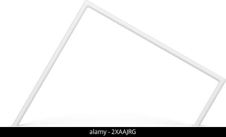 White archway column irregular geometric entrance angular 3d element realistic vector illustration. Premium arch corner basic foundation decorative de Stock Vector