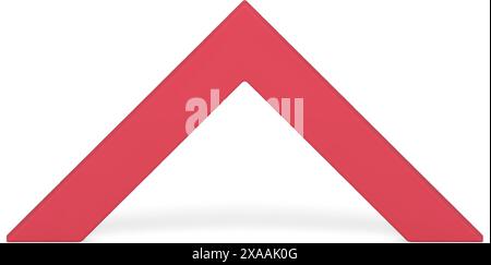 Red angular arch geometric corner geometric 3d decor basic foundation design realistic vector illustration. Premium minimalist angled archway expo pre Stock Vector