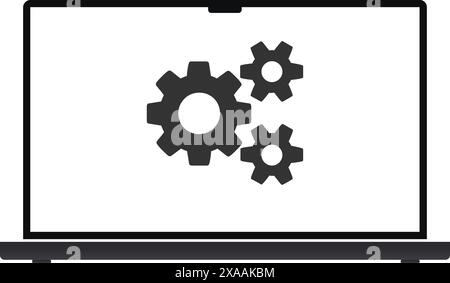 Setting icon in computer, Setting icon display, Setting Parameters, setting symbol, gear display Stock Vector