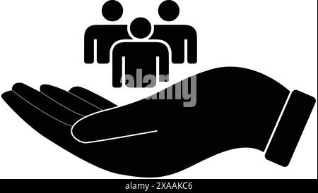Human Resource icon, Personnel care, human care, HR icon, HR Team, care customer icon, Team Work icon, human in hand care Stock Vector