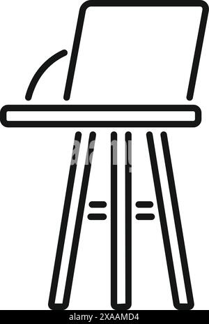 Simple vector icon of an artist's easel in a modern line art style Stock Vector