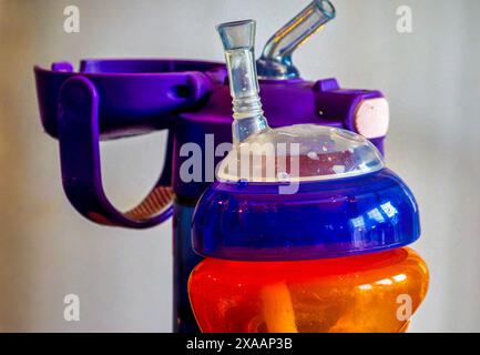 Two tops of children's water dispensors Stock Photo