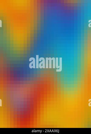 Rainbow bright gradient background, pixel mosaic tile. Stock Photo