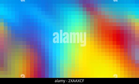 Rainbow bright gradient background, pixel mosaic tile. Stock Photo