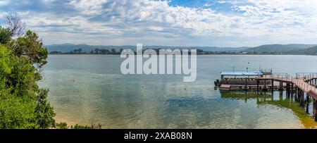 View of Knysna River from Featherbed Nature Reserve, Knysna, Garden Route, Western Cape, South Africa, Africa Stock Photo