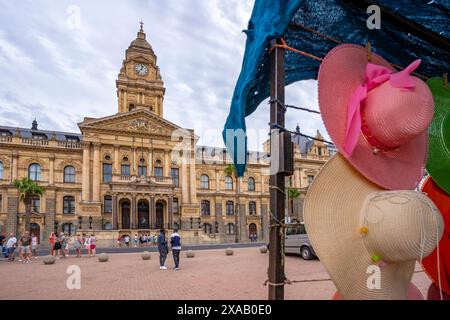 View of Nelson Mandela statue at Cape Town City Hall, Grand Parade, Cape Town, Western Cape, South Africa, Africa Stock Photo