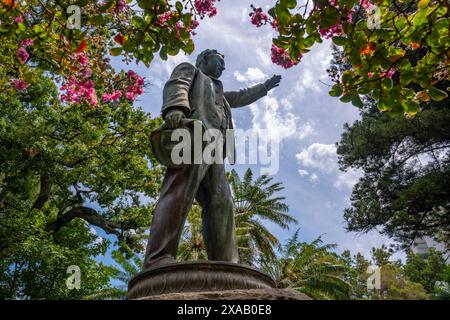 View of Cecil John Rhodes statue in Company's Garden, Cape Town, Western Cape, South Africa, Africa Stock Photo