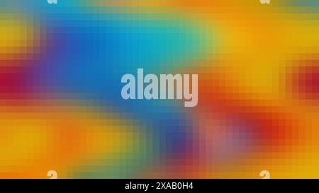 Rainbow bright gradient background, pixel mosaic tile. Stock Photo