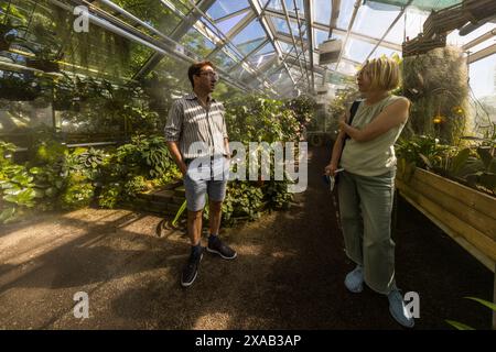 Greenhouse for tropical plants in the Uppsala Botanical Garden. Triangeln, Uppsala, Sweden Stock Photo