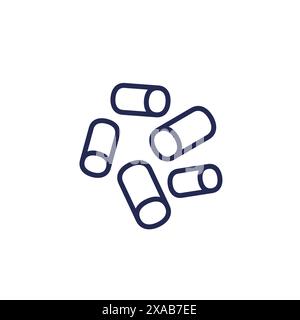 wood pellets icon, line pictogram, eps 10 file, easy to edit Stock Vector