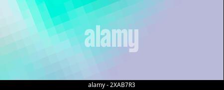 pixel mosaic tile. Pastel gradient backdrop. Geometric pattern, texture background. Copy space. Stock Photo