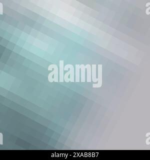 pixel mosaic tile. Pastel gray gradient backdrop. Geometric pattern, texture background. Copy space. Stock Photo