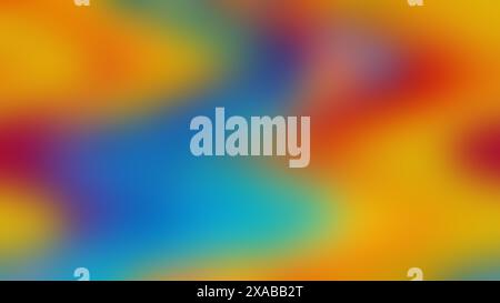 Bright rainbow gradient orange violet yellow background. Various blurry spots. Banner Stock Photo