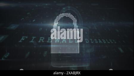 Image of cyber attack warning over online security symbols Stock Photo