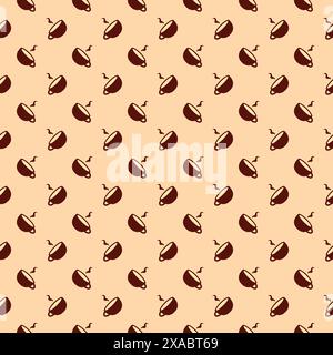Coffee Cup Seamless Pattern, Coffee Pattern With Brown Color Stock Vector