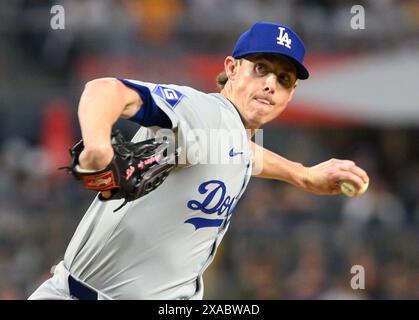 Pittsburgh, United States. 05th June, 2024. Los Angeles Dodgers pitcher Ryan Yarbrough (56) throws in the seventh inning against the Pittsburgh Pirates at PNC Park on Wednesday June 5, 2024 in Pittsburgh. Photo by Archie Carpenter/UPI. Credit: UPI/Alamy Live News Stock Photo