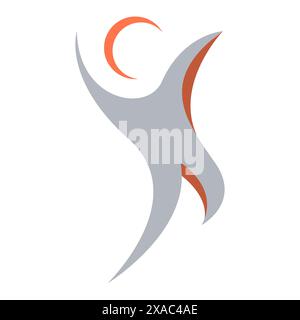 Dynamic Wellness: Elevate your brand with our Abstract Silhouette of Healthy People Logo Graphic Design. This captivating design features abstract sil Stock Vector