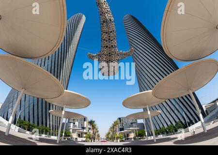 Lusail Plaza Towers Stock Photo