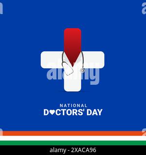 National Doctors' Day is celebrated to recognize the contribution of physicians to individual lives and communities. India Medical Healthcare banner Stock Vector