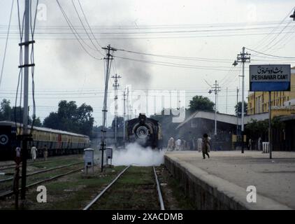 Steam engine PeshawarRailway Station 1984 Stock Photo