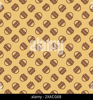Burger Vector Illustration Seamless Pattern, Burger Background Stock Vector