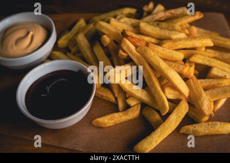 French fries and a glass of soda. Fast food. Cafe. High quality photo Stock Photo