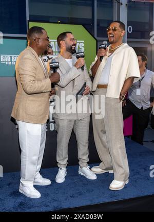 Miami, United States Of America. 05th June, 2024. MIAMI, FL-JUN 5: MIAMI, FLORIDA - JUNE 05: Martin Lawrence, Enrique Santos and Will Smith are seen during the 'Bad Boys: Ride Or Die' Arrivals on June 05, 2024 in Miami, Florida. (Photo by Alberto E. Tamargo/Sipa USA) Credit: Sipa USA/Alamy Live News Stock Photo