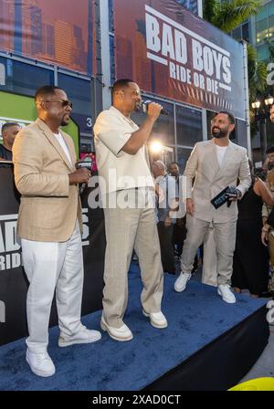 Miami, United States Of America. 05th June, 2024. MIAMI, FL-JUN 5: MIAMI, FLORIDA - JUNE 05: Will Smith, Will Smith and Enrique Santos are seen during the 'Bad Boys: Ride Or Die' Arrivals on June 05, 2024 in Miami, Florida. (Photo by Alberto E. Tamargo/Sipa USA) Credit: Sipa USA/Alamy Live News Stock Photo