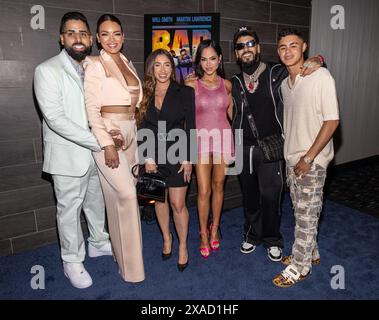 Miami, United States Of America. 05th June, 2024. MIAMI, FLORIDA - JUNE 05: DJ Luian, Zuleyka Rivera, Laury Saavedra, Natti Natacha, Anuel AA and Raphy Pina Jr. attend the 'Bad Boys: Ride Or Die' Miami Screening on June 05, 2024 in Miami, Florida. (Photo by Alberto E. Tamargo/Sipa USA) Credit: Sipa USA/Alamy Live News Stock Photo