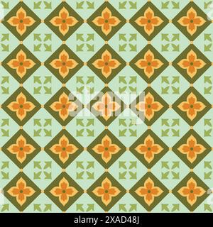 Beautiful seamless ornamental tile background. Vector illustration can be used for desktop wallpaper or frame for a wall hanging or poster,for pattern Stock Vector