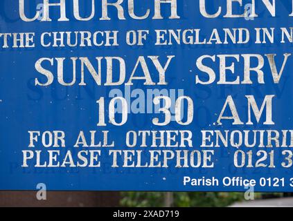 Spelling mistake on a sign, telephoe instead of telephone, Birmingham, UK Stock Photo