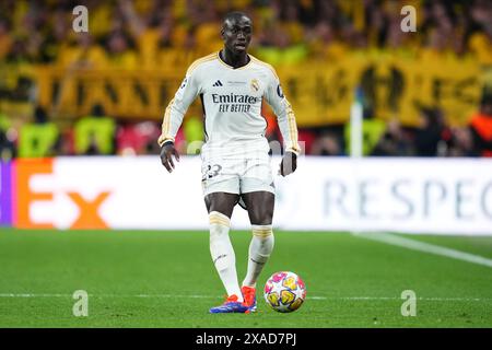 Ferland Mendy of Real Madrid during the UEFA Champions League  Final match between Borussia Dortmund and Real Madrid played at Wembley Stadium on June 1, 2024 in London, England. (Photo by Bagu Blanco / PRESSINPHOTO) Stock Photo