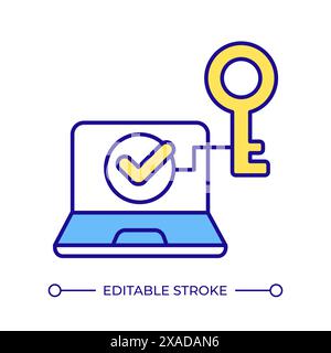 Device node-locking RGB color icon Stock Vector