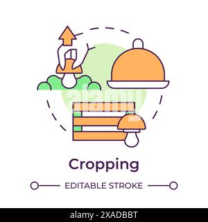 Cropping multi color concept icon Stock Vector