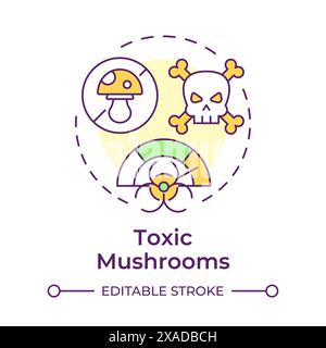 Toxic mushrooms multi color concept icon Stock Vector