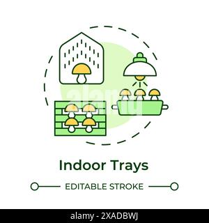 Indoor trays multi color concept icon Stock Vector