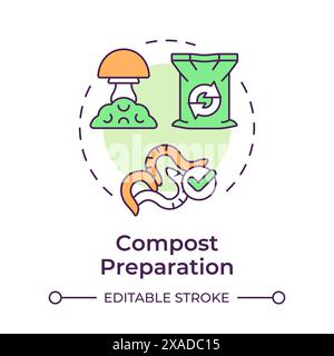 Compost preparation multi color concept icon Stock Vector