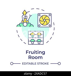 Fruiting room multi color concept icon Stock Vector