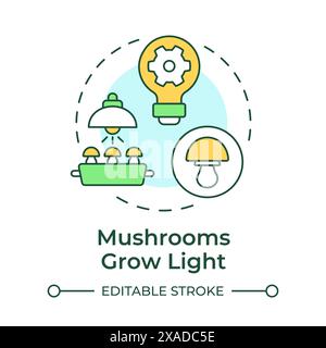 Mushrooms grow light multi color concept icon Stock Vector