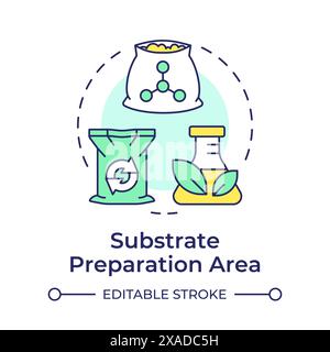 Substrate preparation area multi color concept icon Stock Vector