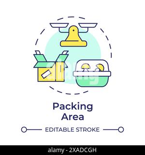 Packing area multi color concept icon Stock Vector