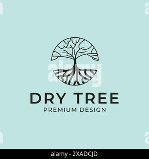 dry tree vintage vector logo symbol illustration design Stock Vector