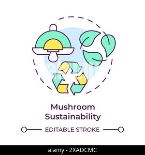 Mushroom sustainability multi color concept icon Stock Vector