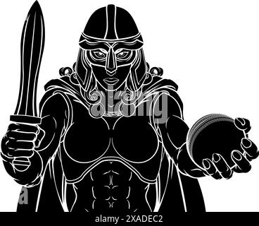 Viking Trojan Celtic Knight Cricket Warrior Woman Stock Vector