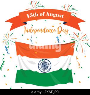 India flag for Indian independence day or republic day event celebration Stock Vector